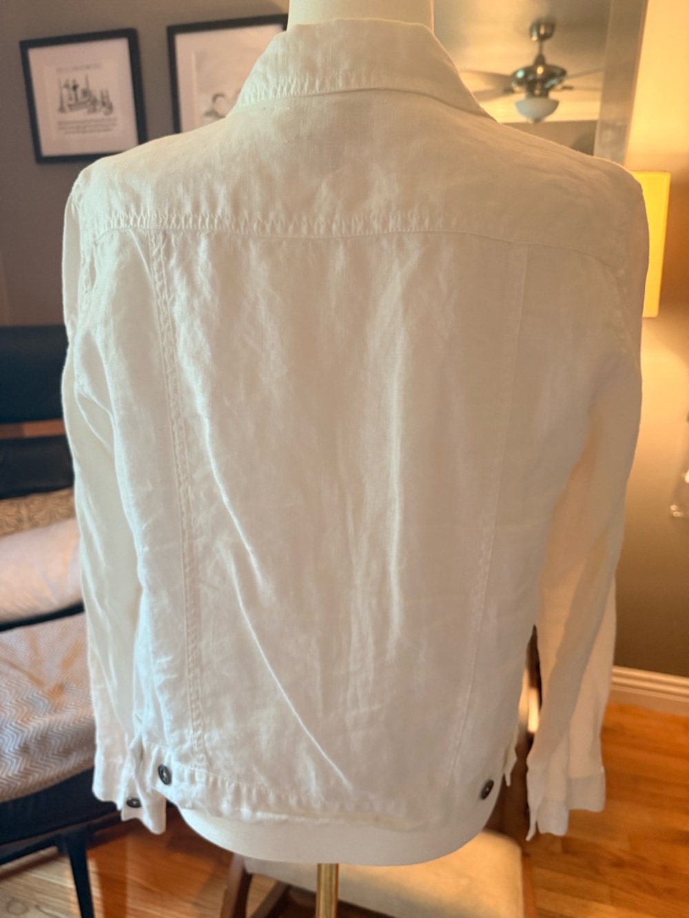 Jean Linen Jacket - White - Picture 6 of 7